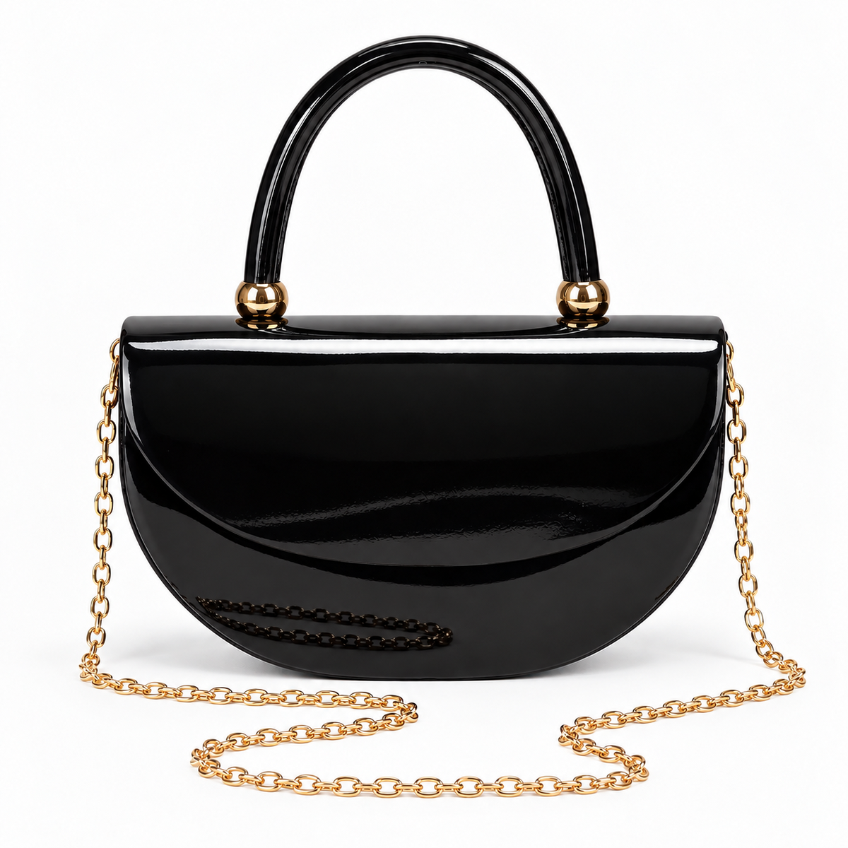 PEVELL glossy handbag — Black front view