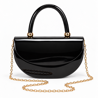 PEVELL glossy handbag — Black front view